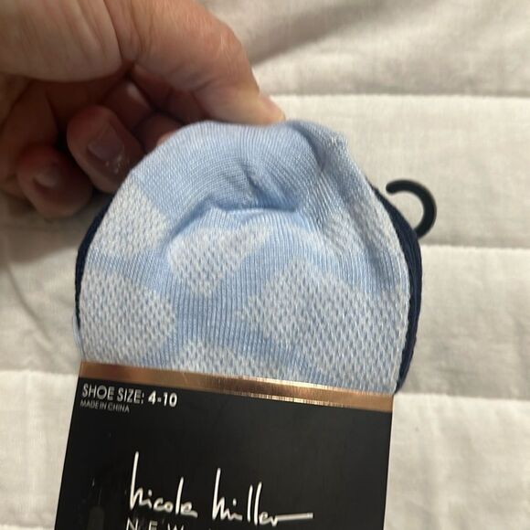 nicole miller Ladies 6 Pack No Show Ankle Socks Blue Navy Purple - Picture 8 of 9